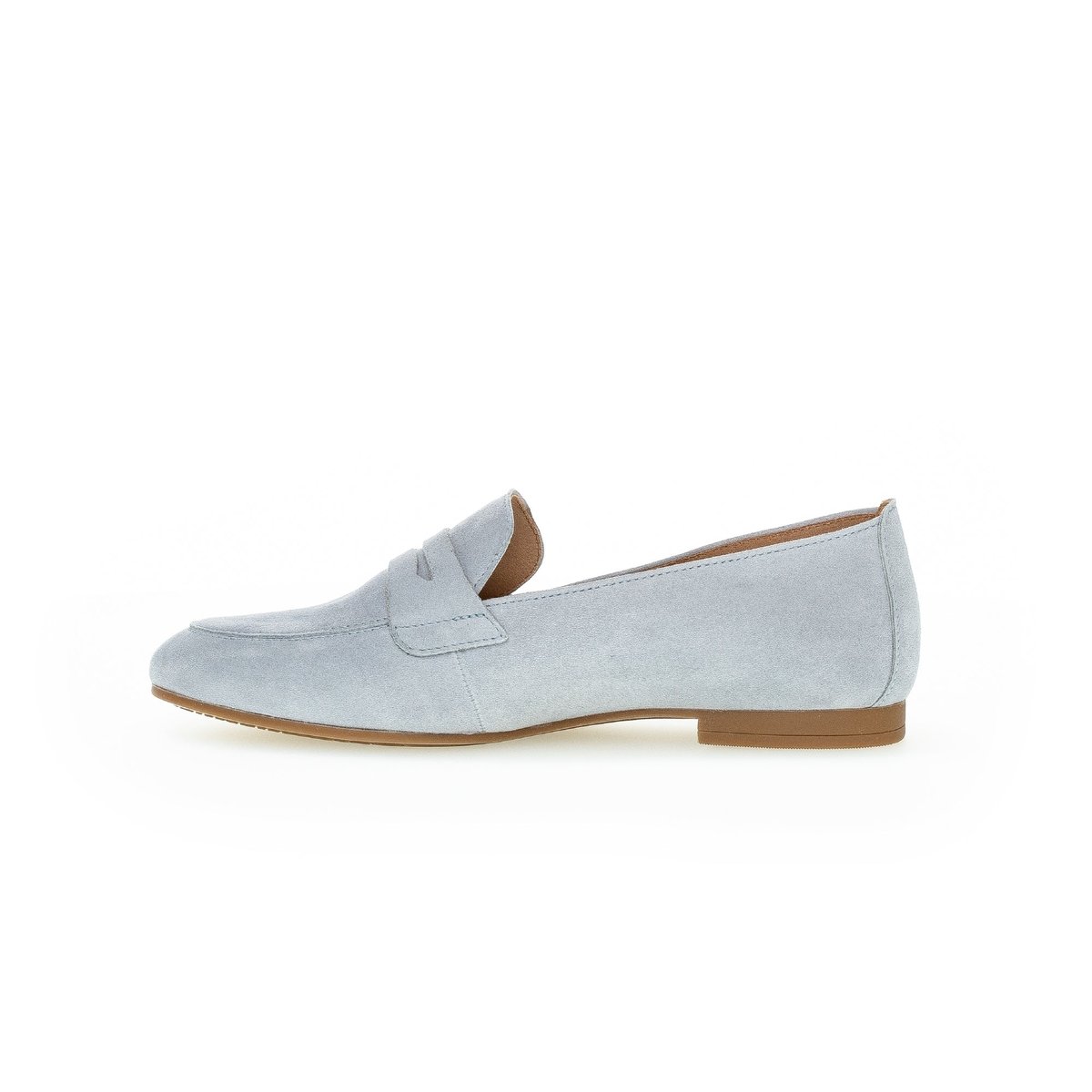 Mocassins en cuir à talon décroché bleu, GABOR