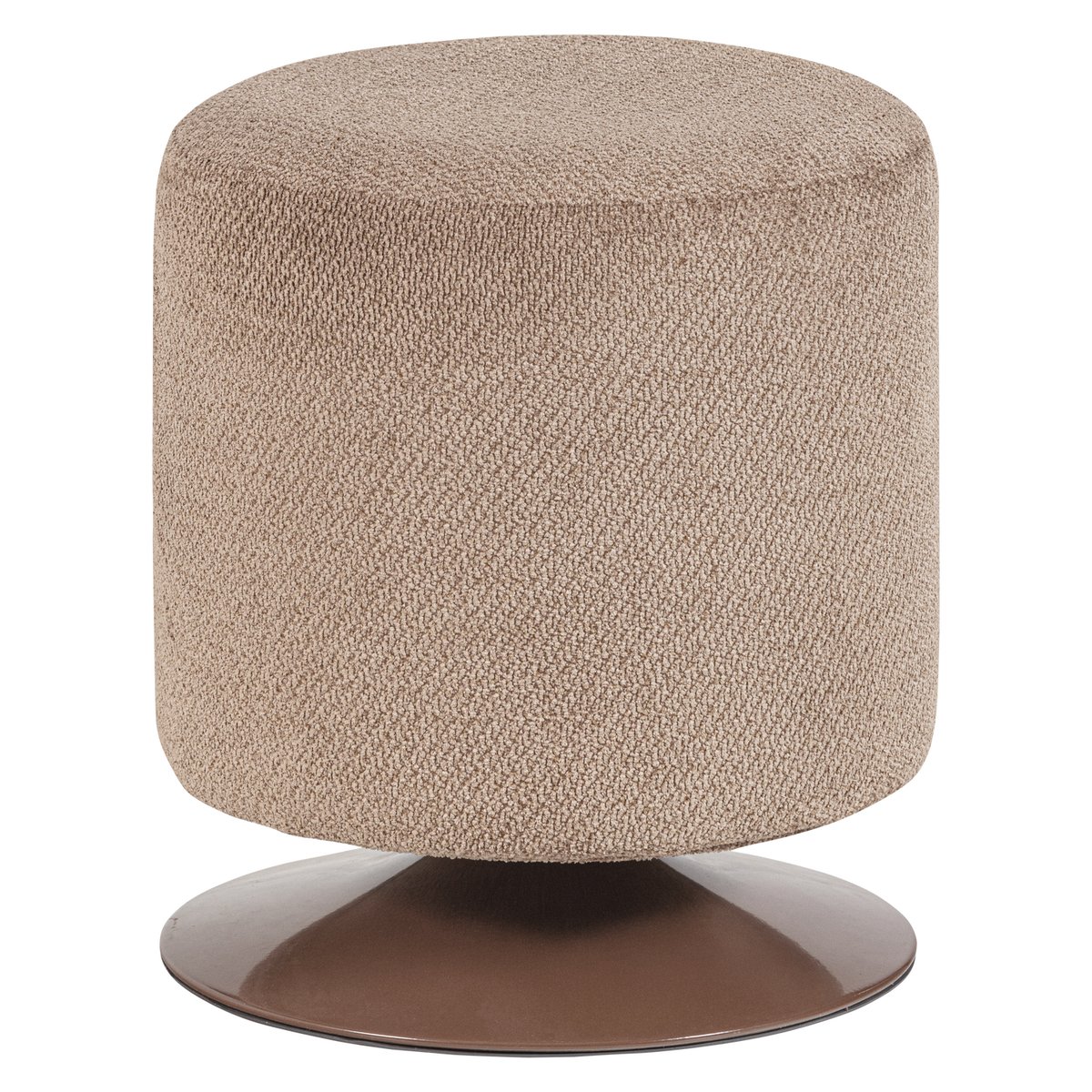 Pouf pivotante en bouclé ISLEN marron, WOOOD