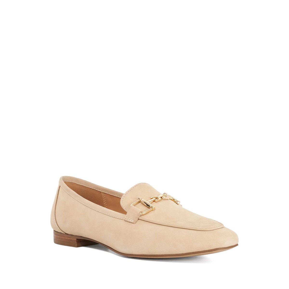 Mocassins en daim avec bordure métallique - GRAINED ecru-leather, DUNE LONDON