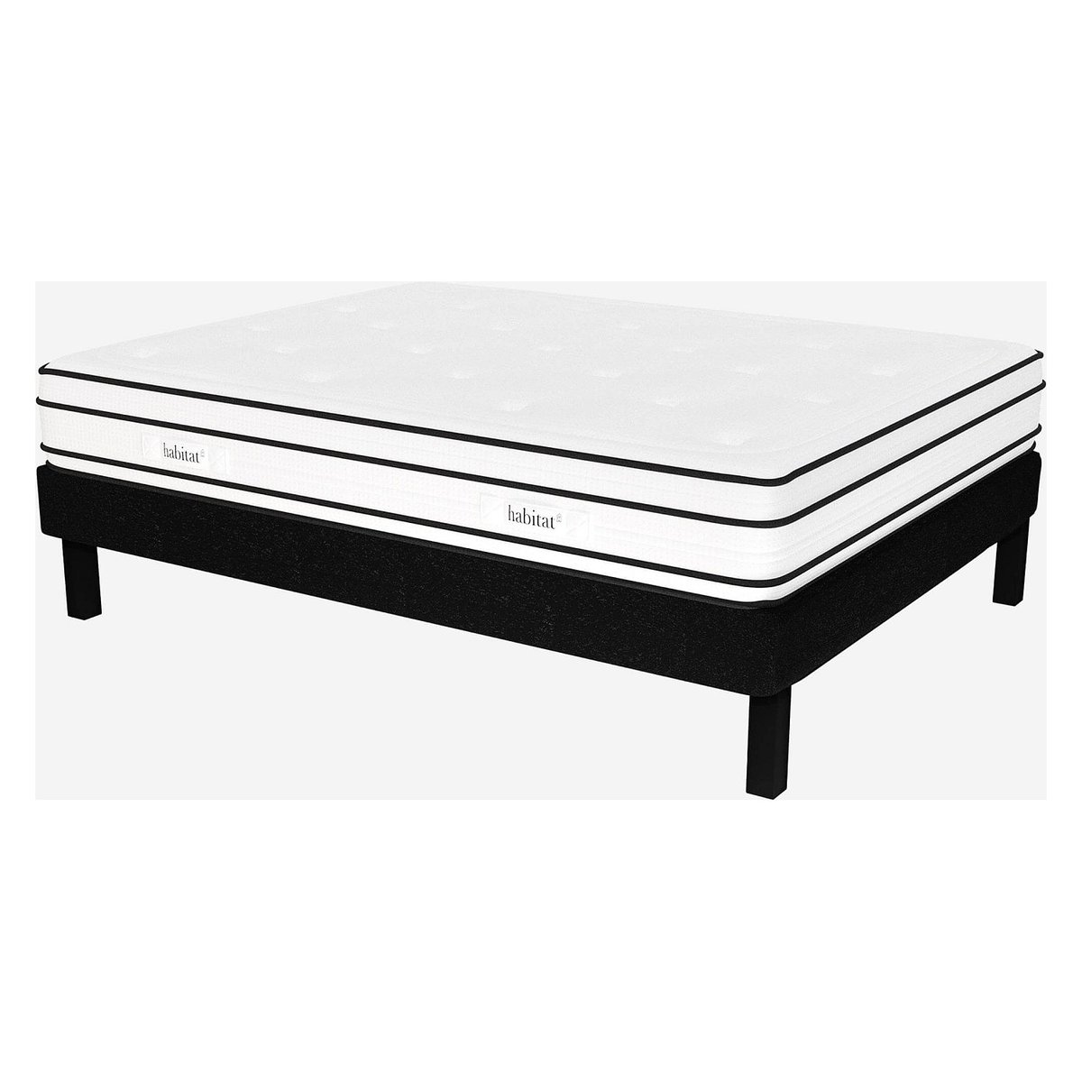 Matelas hybride ressorts ensachés et mousse en mémoire de forme DREAM HYBRIDE blanc, HABITAT