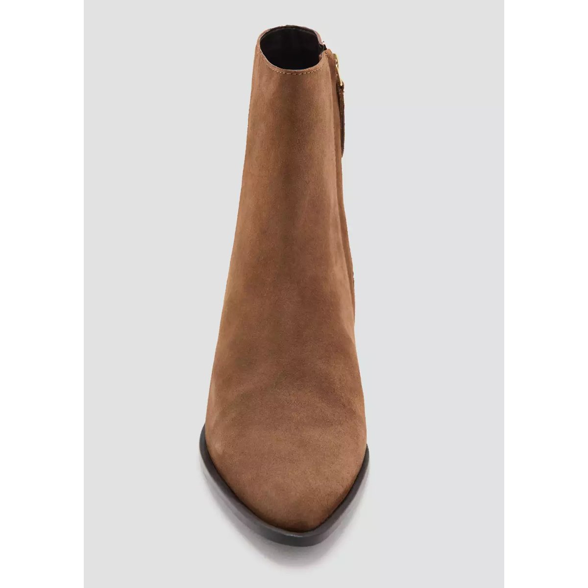Bottine talon suède marron moyen, MANGO