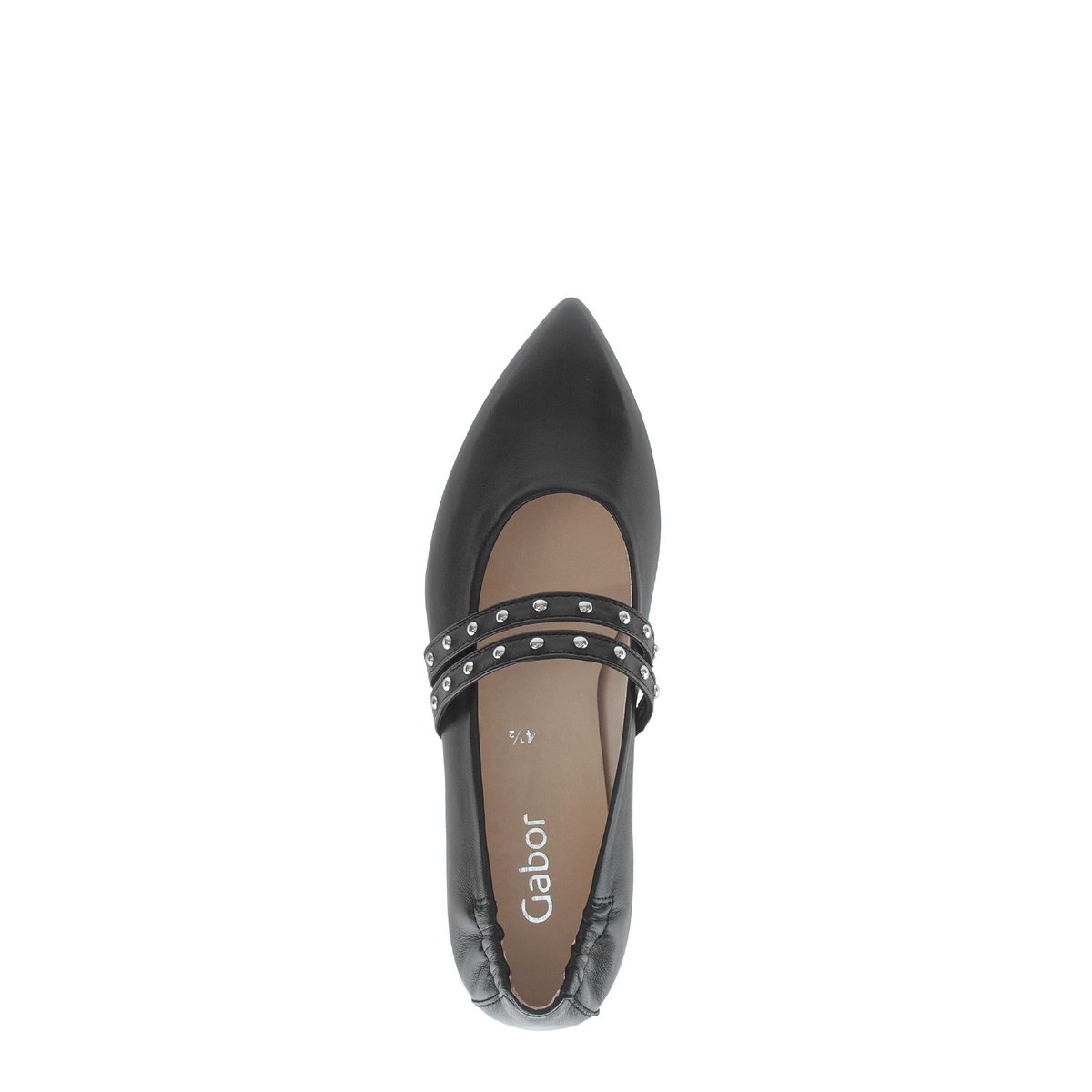 Ballerines en cuir à talon décroché noir, GABOR