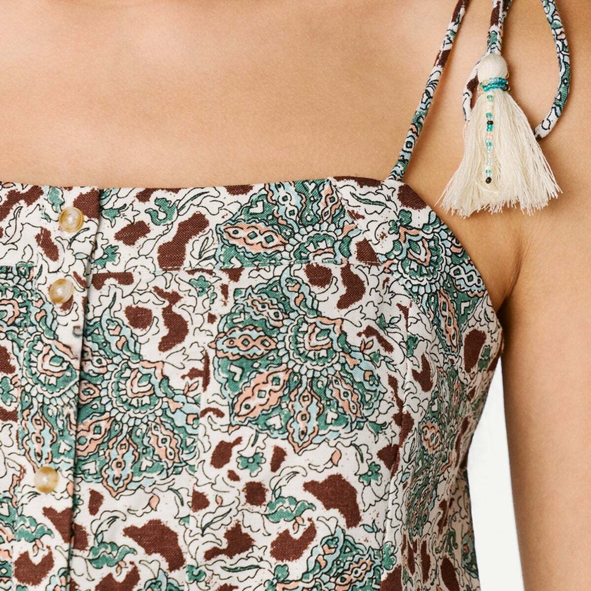 Top À Bretelles À Imprimé Floral vert hydro, PEPE JEANS