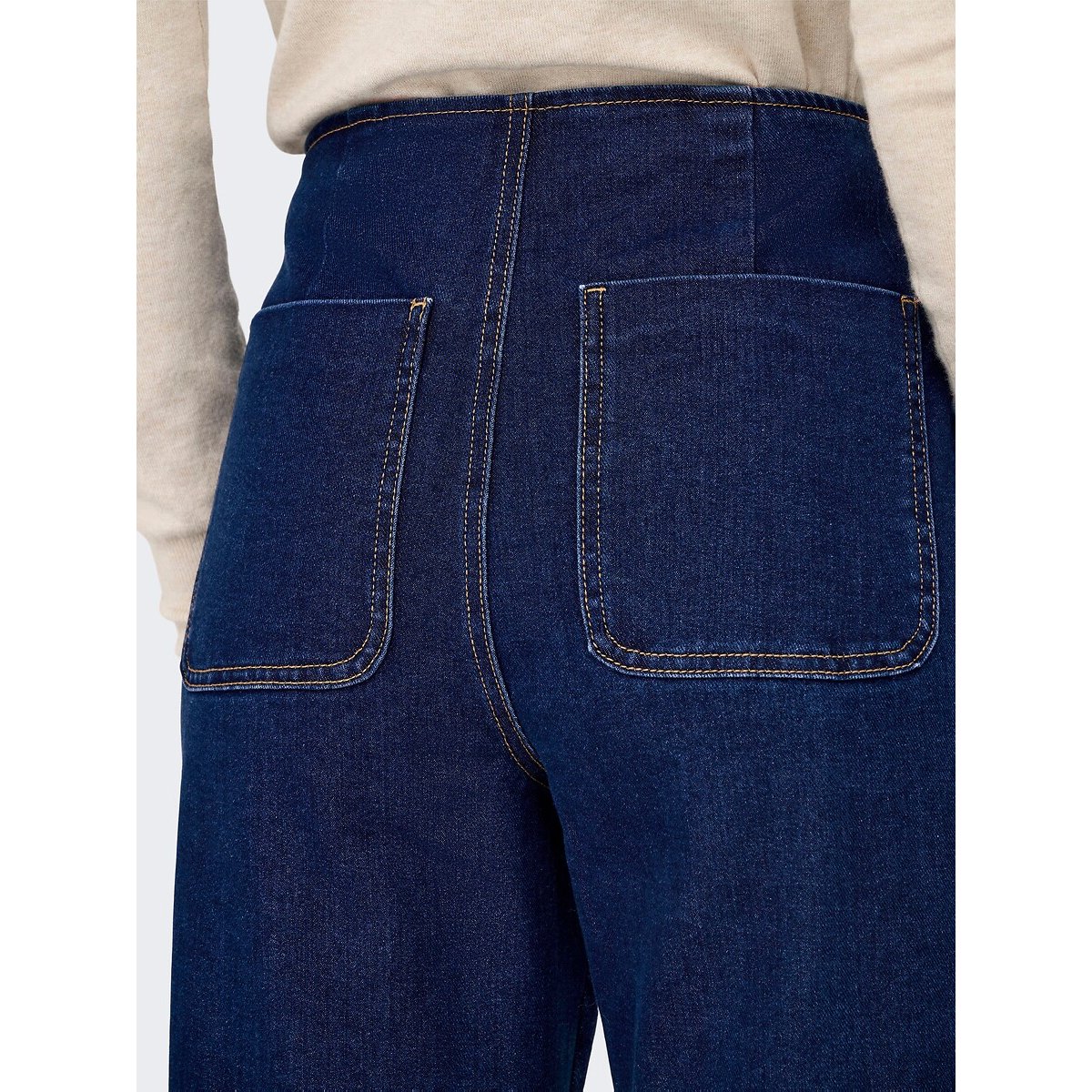 Jean large poches plaquées dark blue denim, ONLY