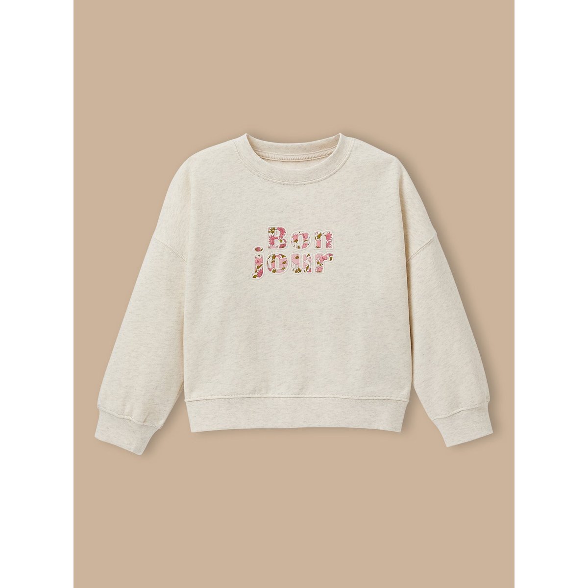 Sweat  à message - coton biologique ecru chine, CYRILLUS