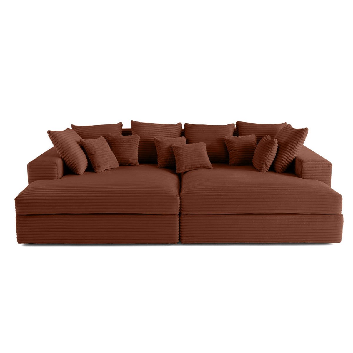 Canapé fixe 4 places - COLLINS terracotta, BEST MOBILIER