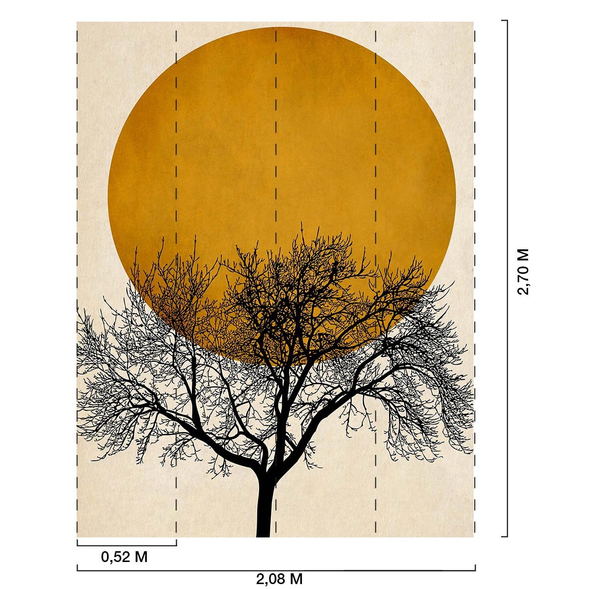 Papier peint soleil d or intissé, HEXOA