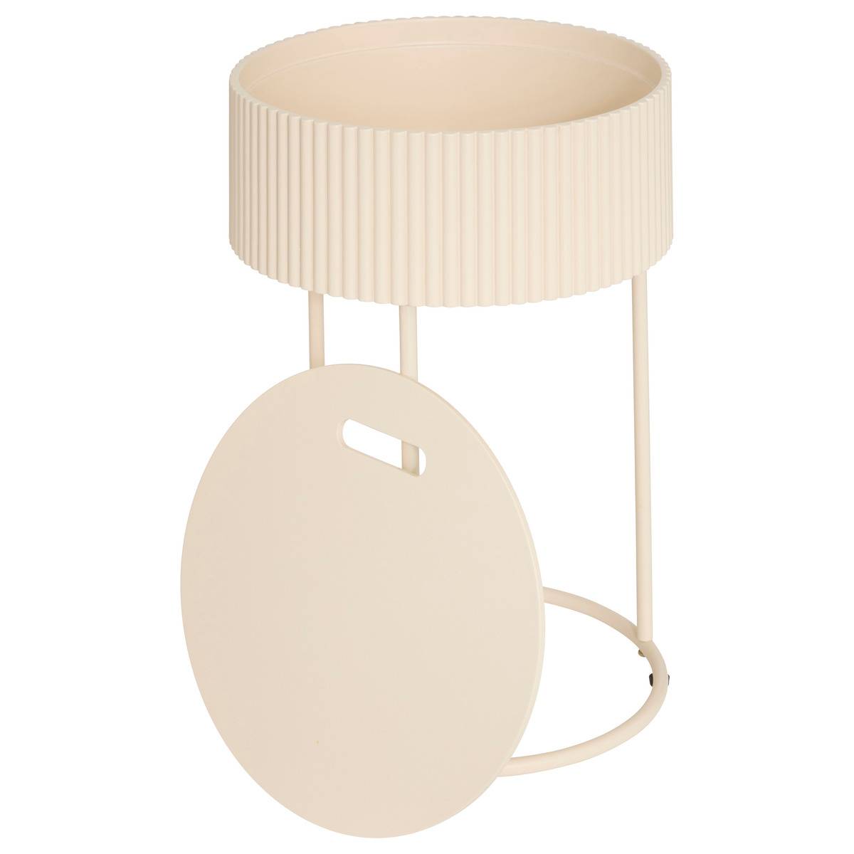Table d'appoint coffre de rangement plateau amovible JUNA beige, ATMOSPHERA
