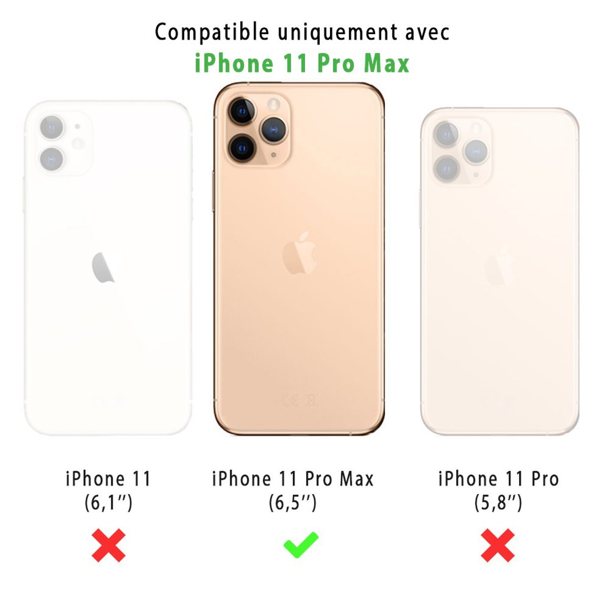 Coque en verre trempé iPhone 11 Pro Max cassette, EVETANE