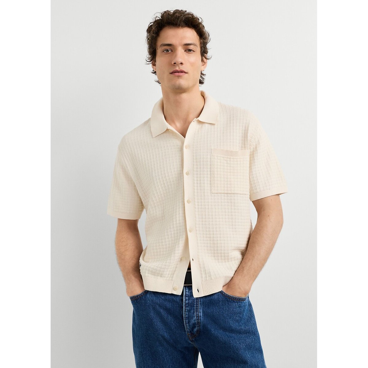 Polo de punto de manga corta, DYLAN marfil, PEPE JEANS