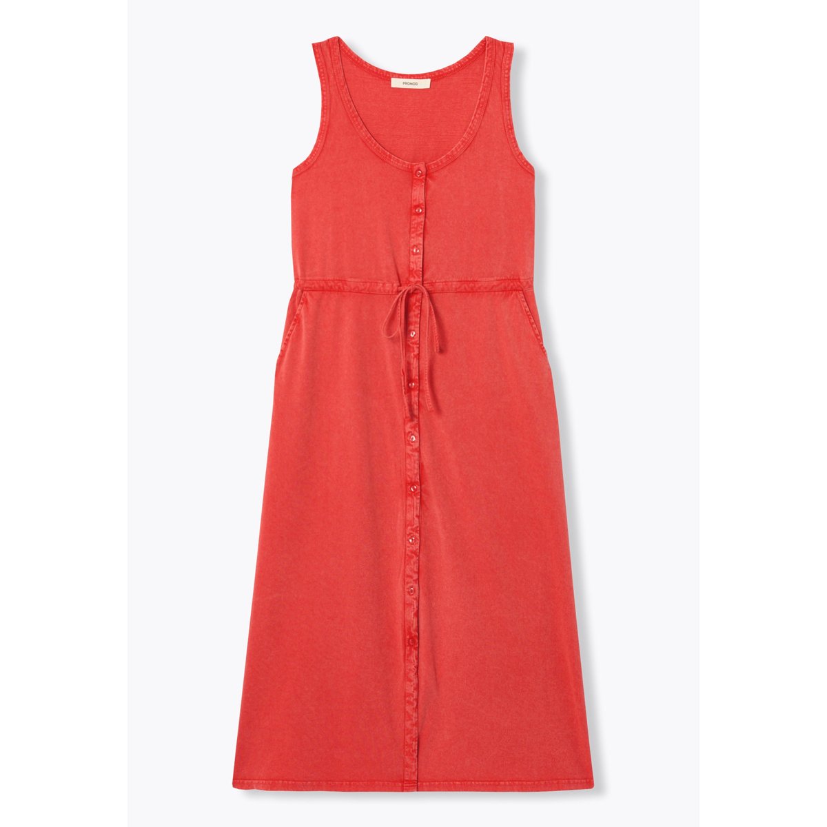 Robe-débardeur unie rouge, PROMOD