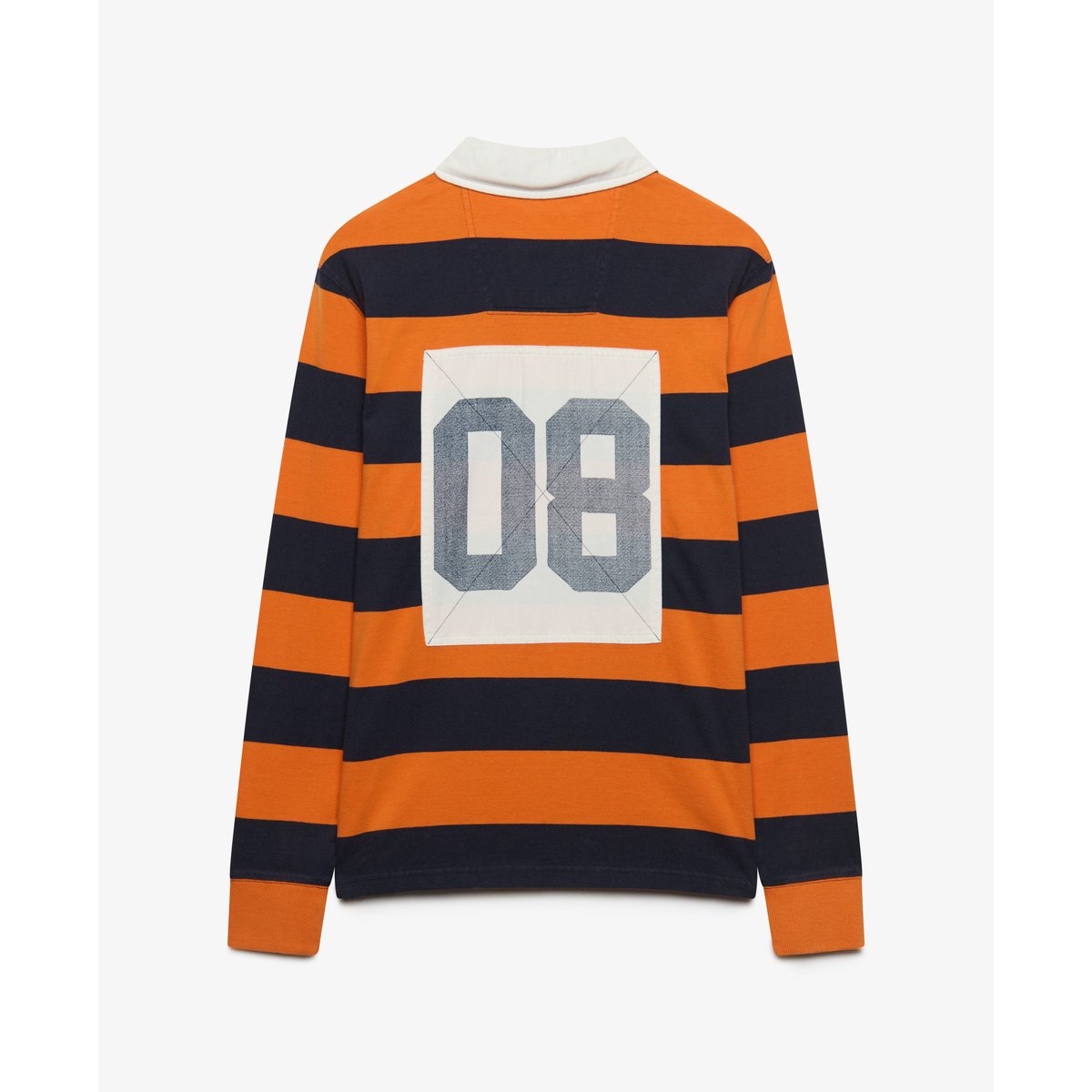 Polo Monogram Stripe coupe décontractée orange rayé, SUPERDRY