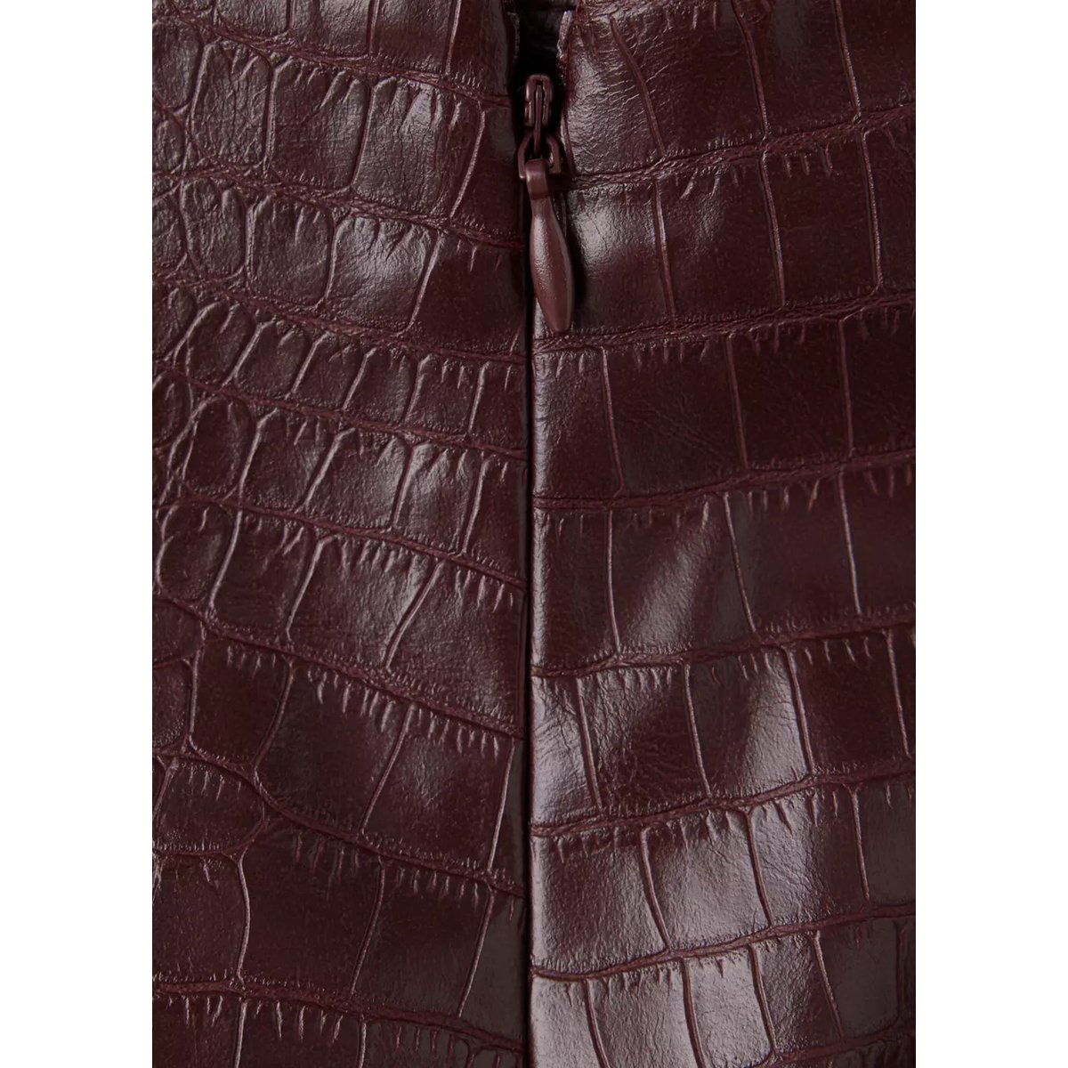 Jupe droite effet croco grenat, MANGO