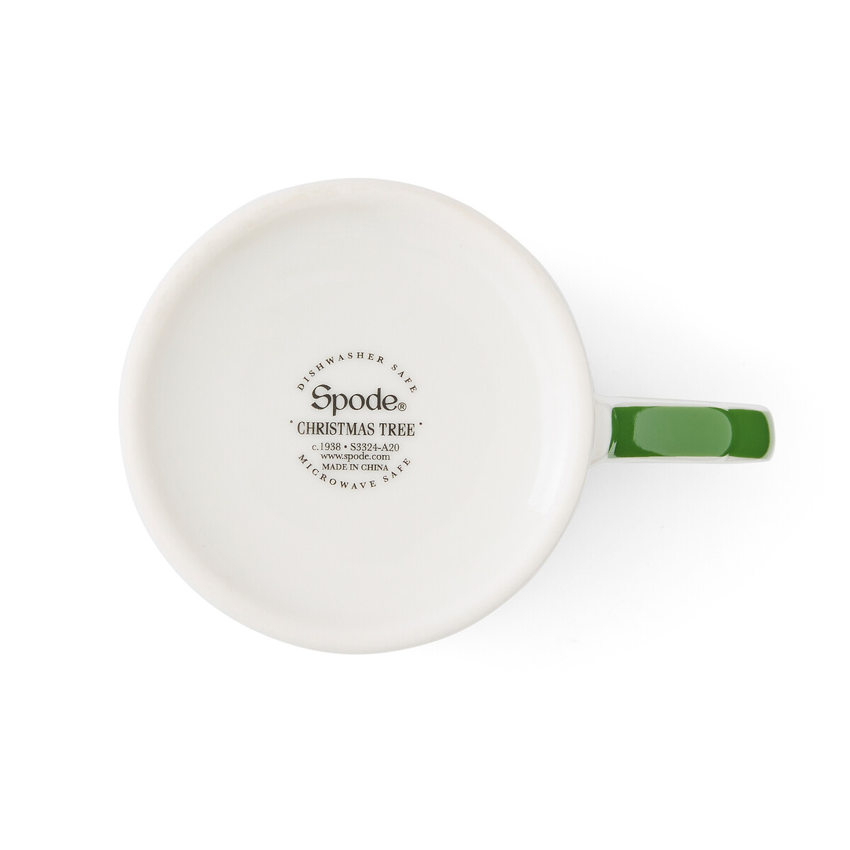 Set of 4 Christmas Tree Mugs in 340ml white, SPODE