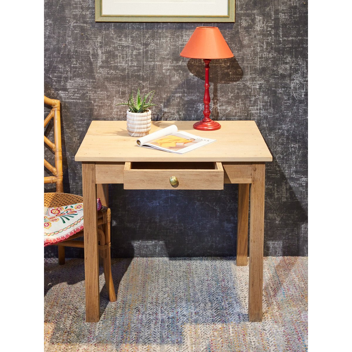 Table d'appoint en bois Francine N°970 - Bon état bois clair, DEBONGOUT