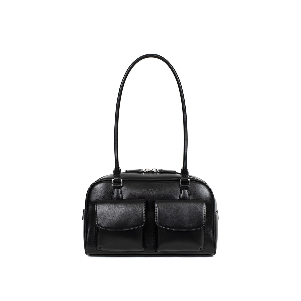 Sac porté épaule 2 anses JADE noir, HEXAGONA