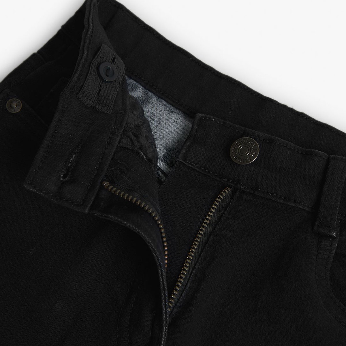 Pantalon denim fille élastique noir, BOBOLI