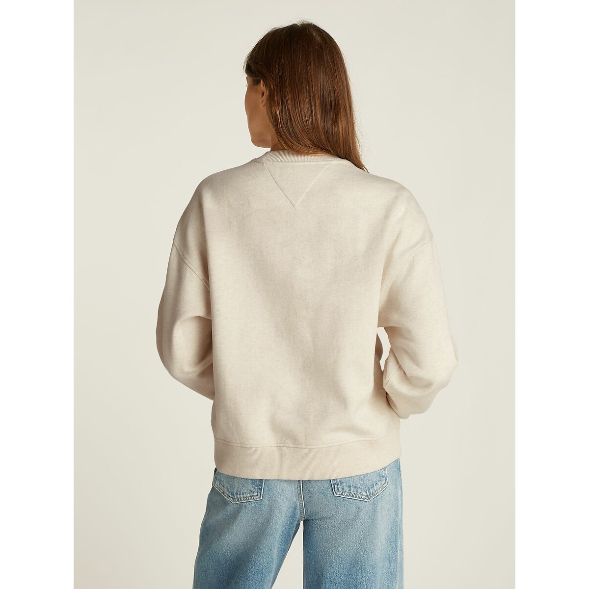 Felpa girocollo beige, TOMMY JEANS