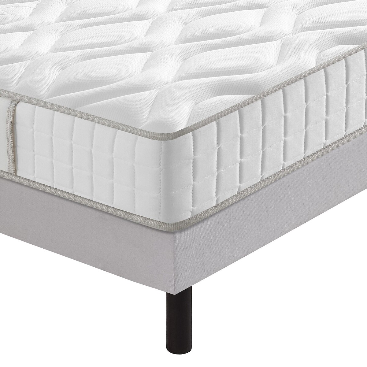 Ensemble matelas 560 ressorts l'Originel + sommier tapissier  gris souris, EPEDA