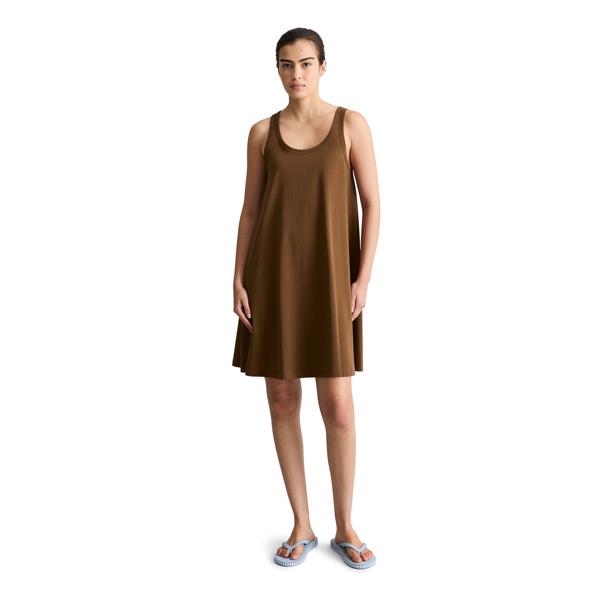 Robe en jersey sans manches DfC A-Shape en coton organique marron, MARC O’POLO DENIM