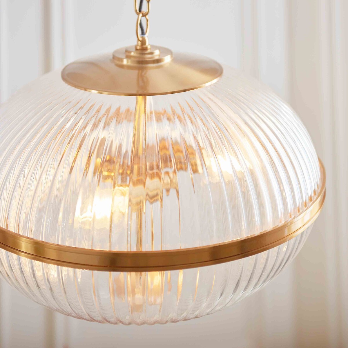 Sommerby 3-Light Vintage-Style Glass Dome Pendant Light brass, ÉDITÉ