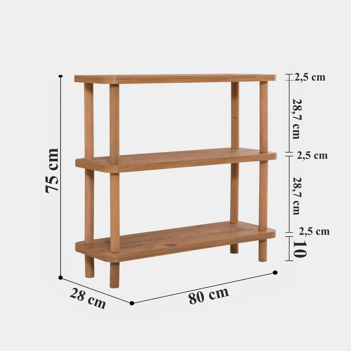 Console en bois 3 niveaux - ELINA bois, HOMIFAB