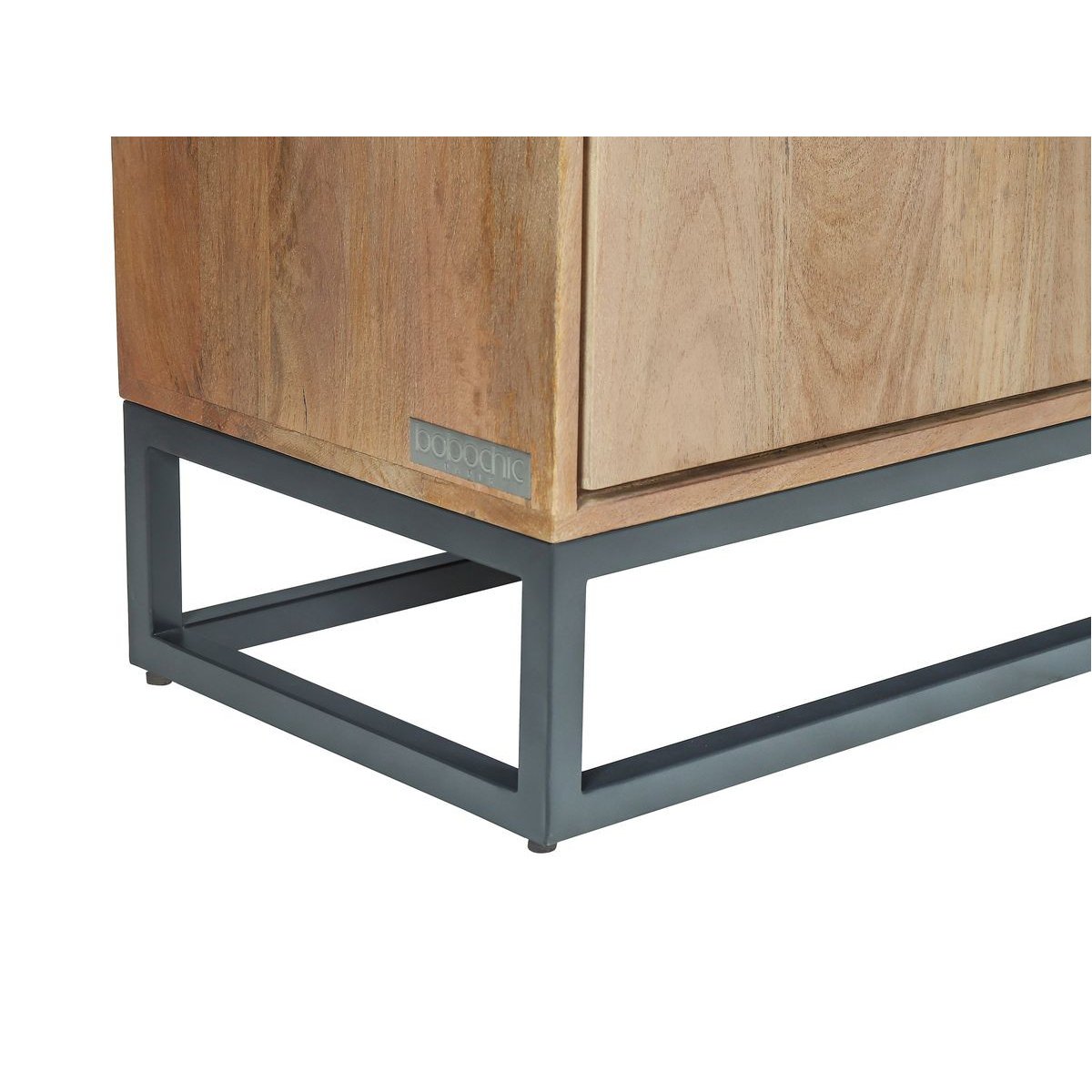 Meuble TV 140 cm bois massif, BERGERAC marron clair, BOBOCHIC