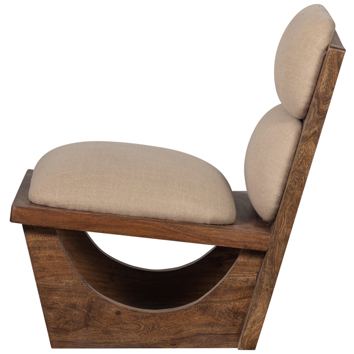 Fauteuil en bouclé et bois OPULENT beige, WOOOD
