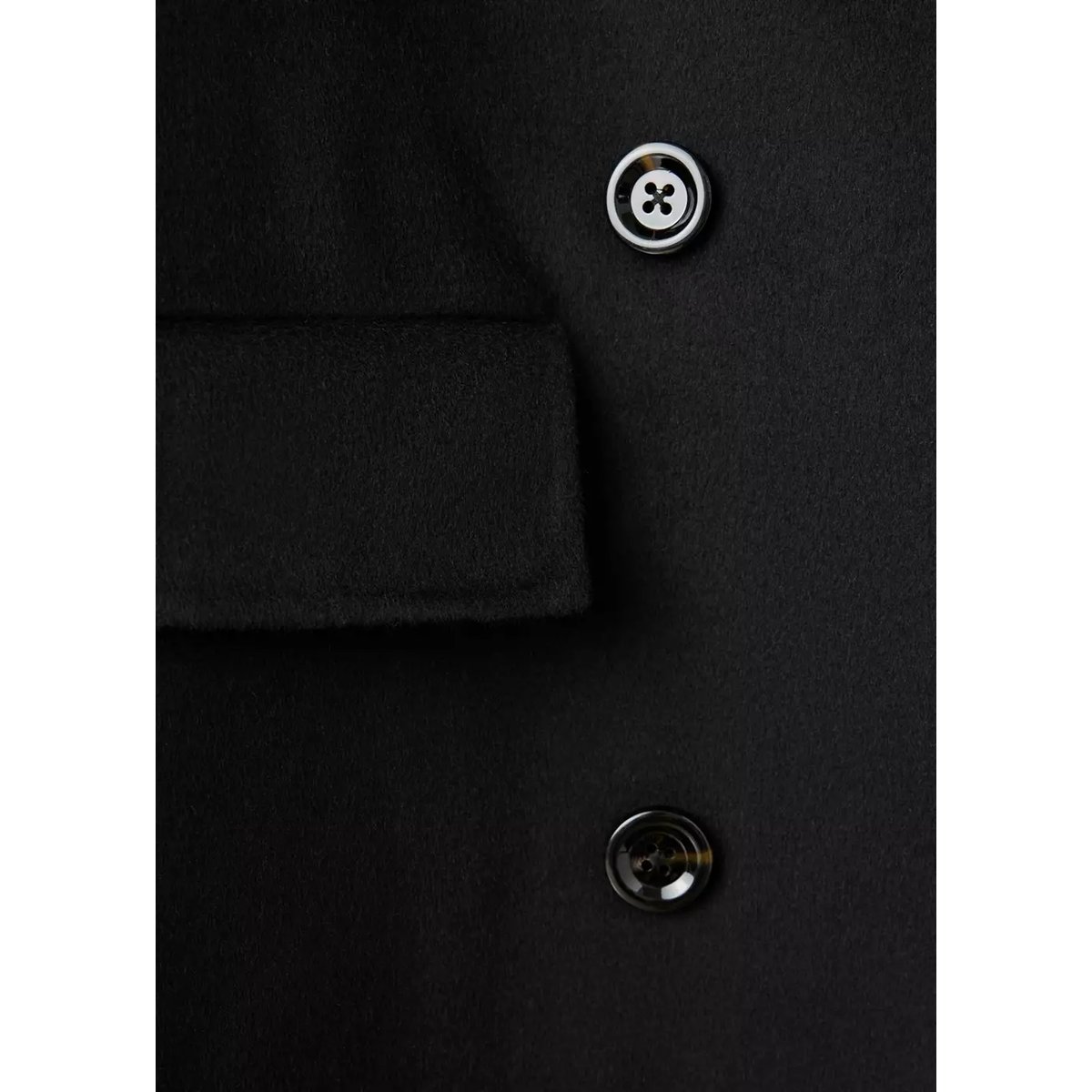 Manteau laine fait main noir, MANGO