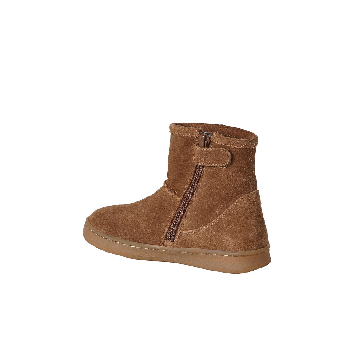 Boots cuir zippées marron, VERTBAUDET