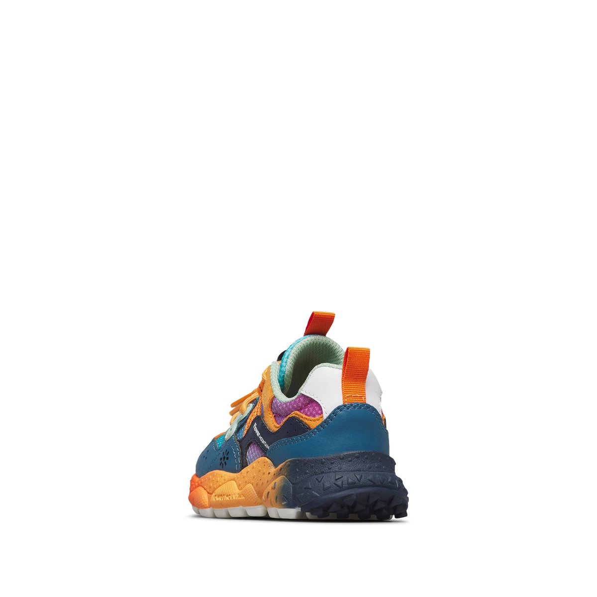 Sneakers en simili cuir et tissu technique YAMANO 3 JUNIOR. marine-orange, NATURINO
