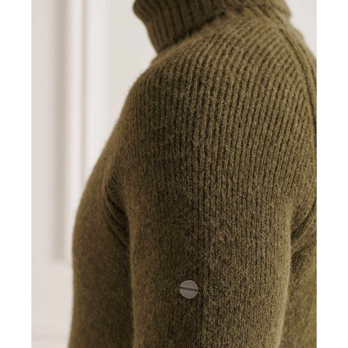 Pull épais à col roulé Studios vert mousse foncé, SUPERDRY