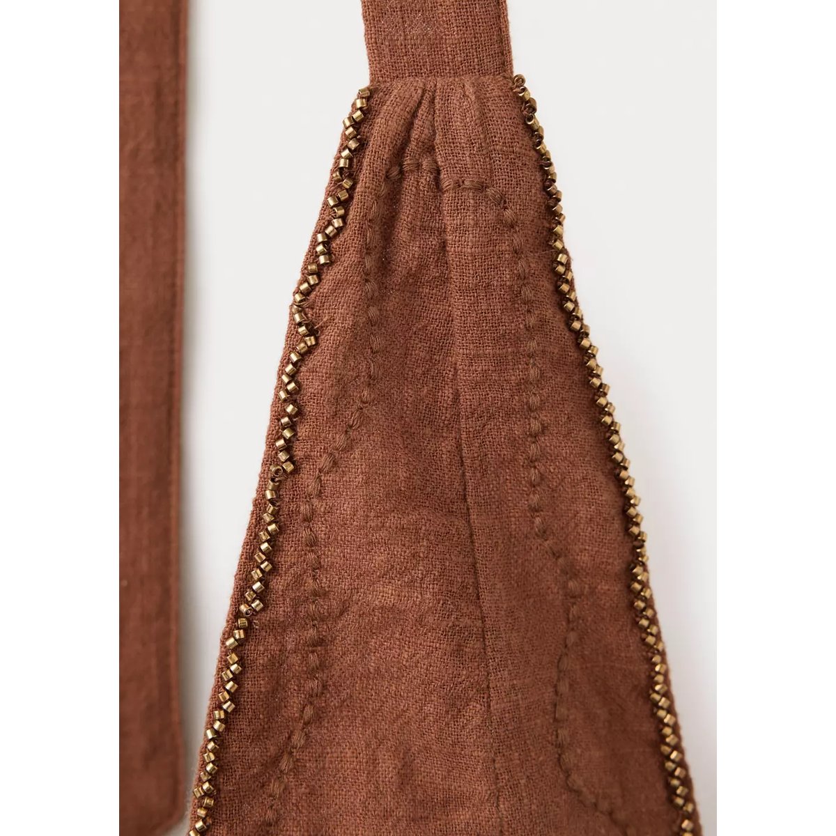 Robe courte halter brodée marron, MANGO TEEN