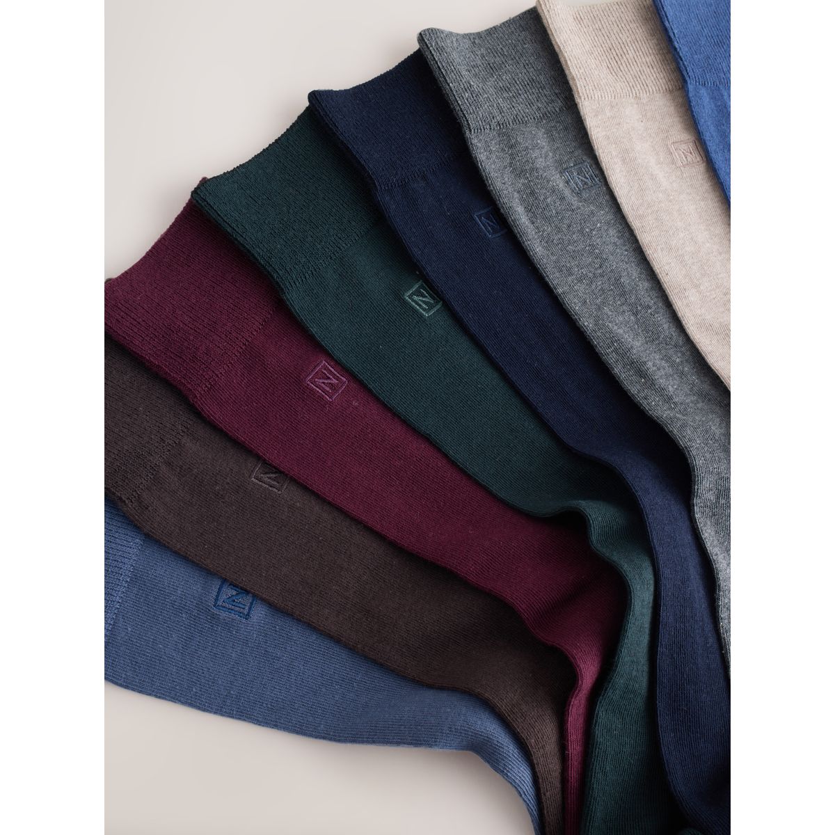 Chaussettes fraîcheur brodées bleu/gris/vert, NEXT