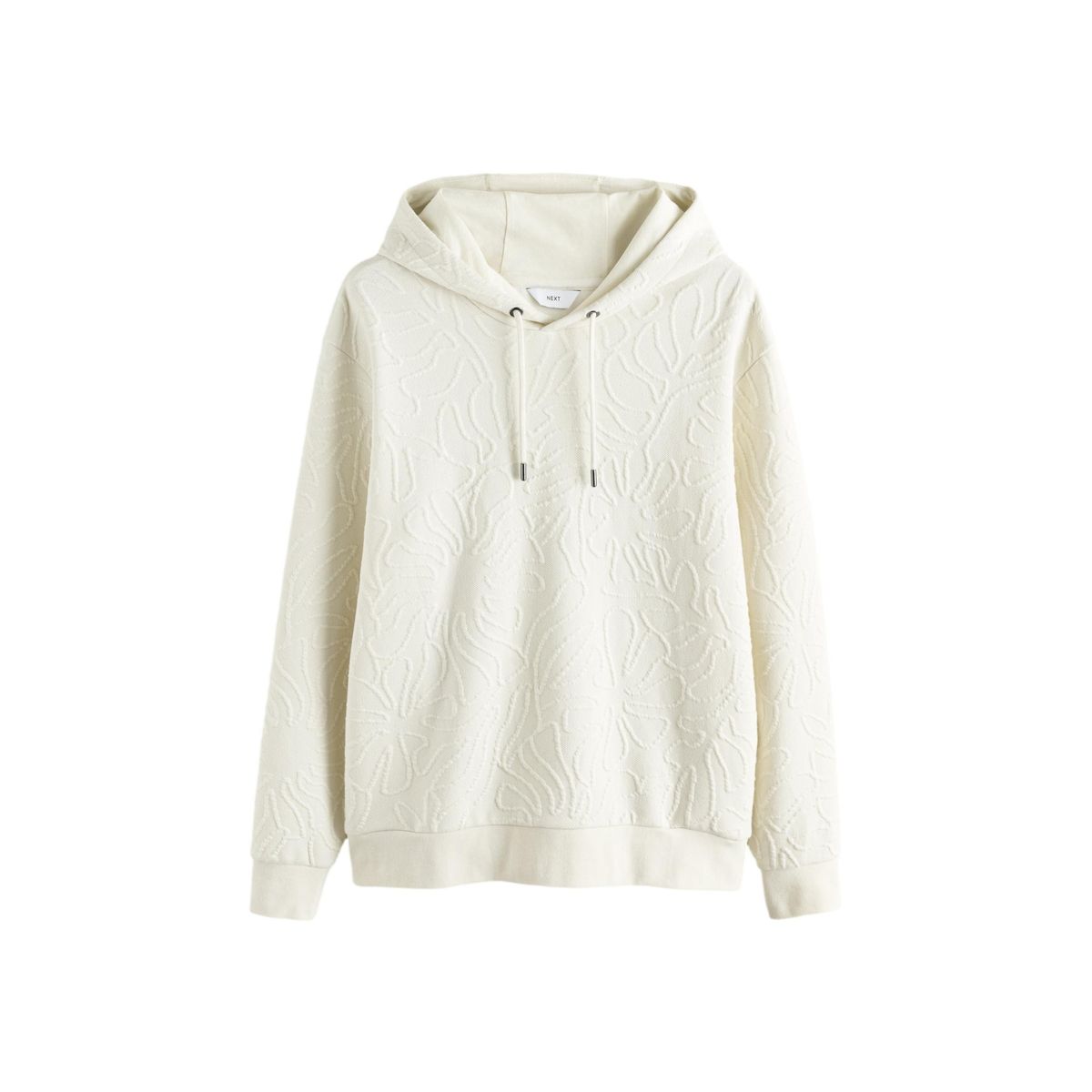 Sweat à capuche léger fleurs texturées blanc écru, NEXT