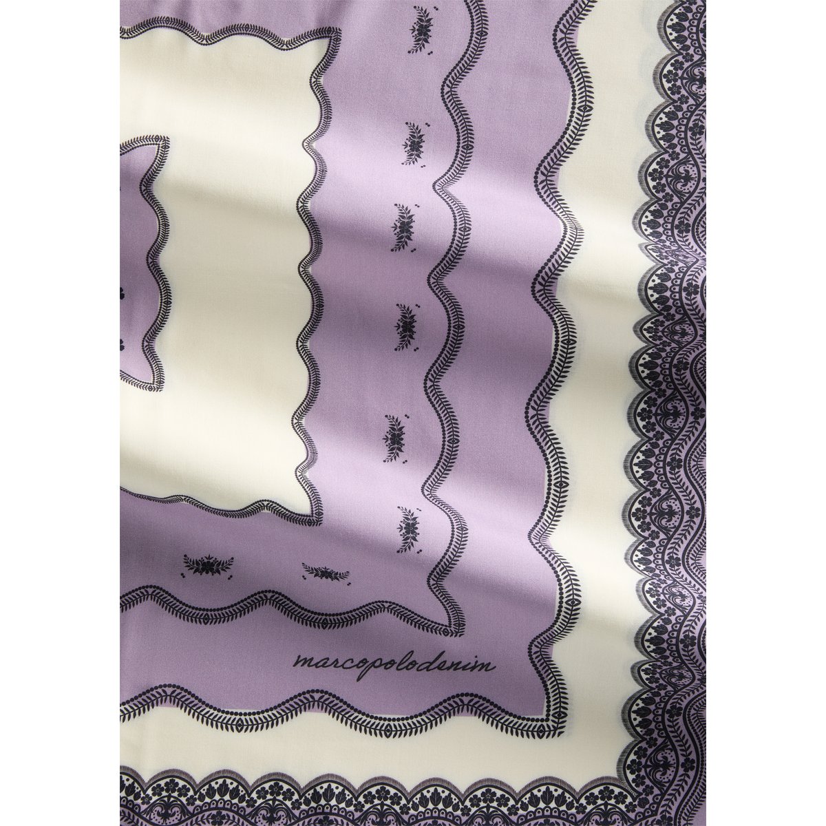 Écharpe imprimée en sergé de viscose violet, MARC O’POLO DENIM