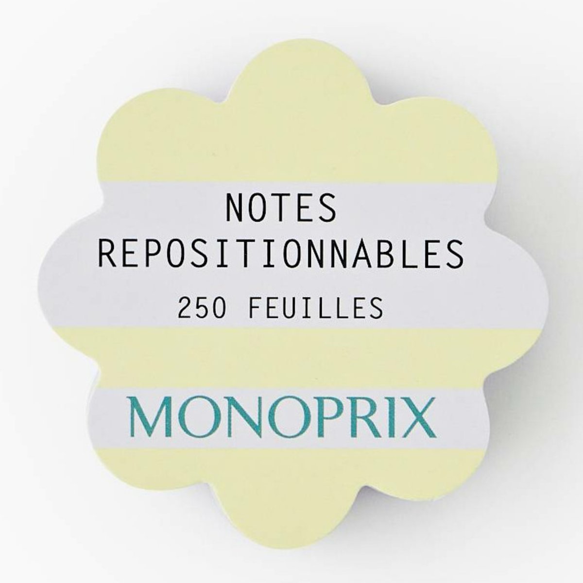 Bloc fleur notes repositionnables - 67x67mm - 250 feuilles - 5 coloris pastels couleur unique, MONOPRIX
