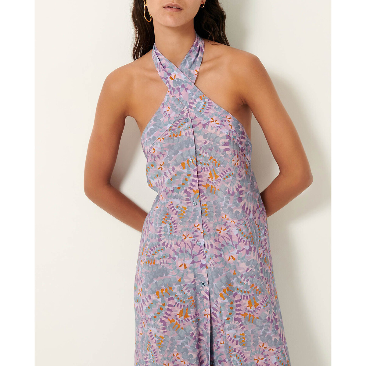 Santana Backless Pareo Dress in Floral Print sage, SESSUN
