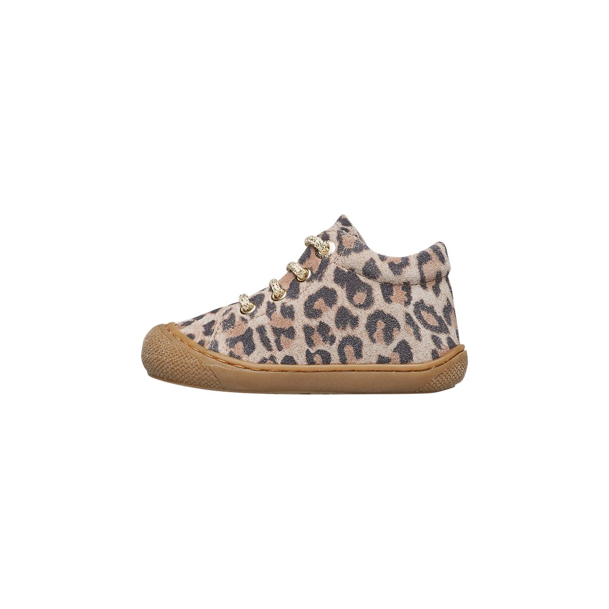 Chaussures premiers pas en suède imprimé léopard COCOON beige-, NATURINO