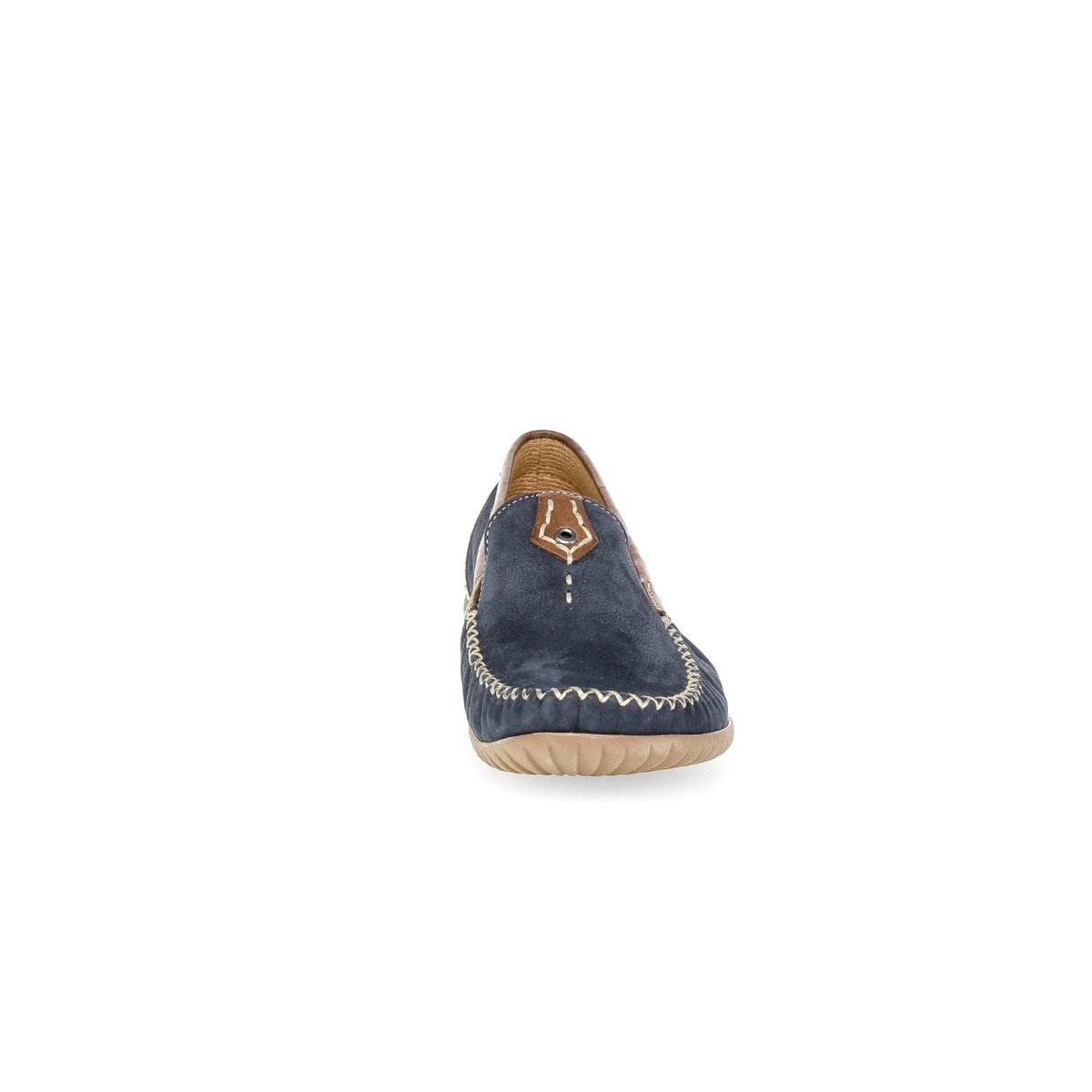 Mocassins en cuir à talon compensé bleu marine, GABOR