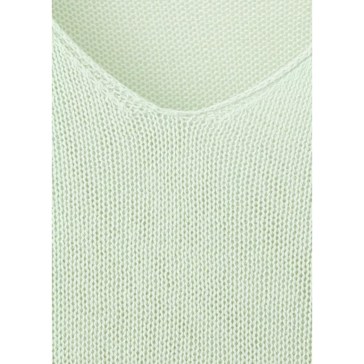 Pull-over maille fine col V vert menthe, MANGO TEEN
