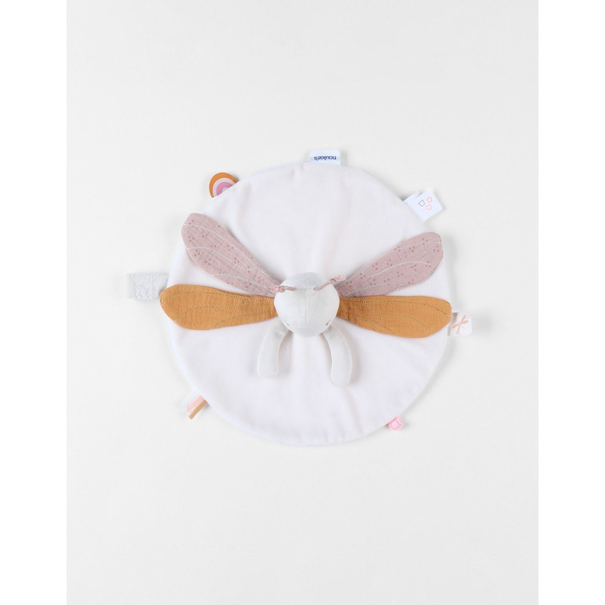 Doudou marionnette beige, rose, ocre, NOUKIE'S