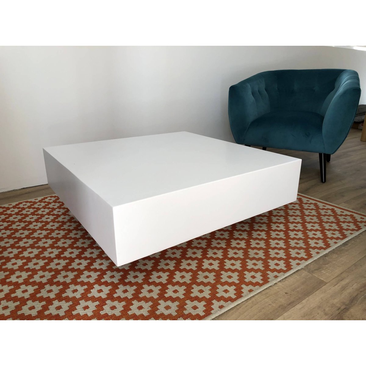 Table basse en acier Metallica - blanc, MATHI DESIGN
