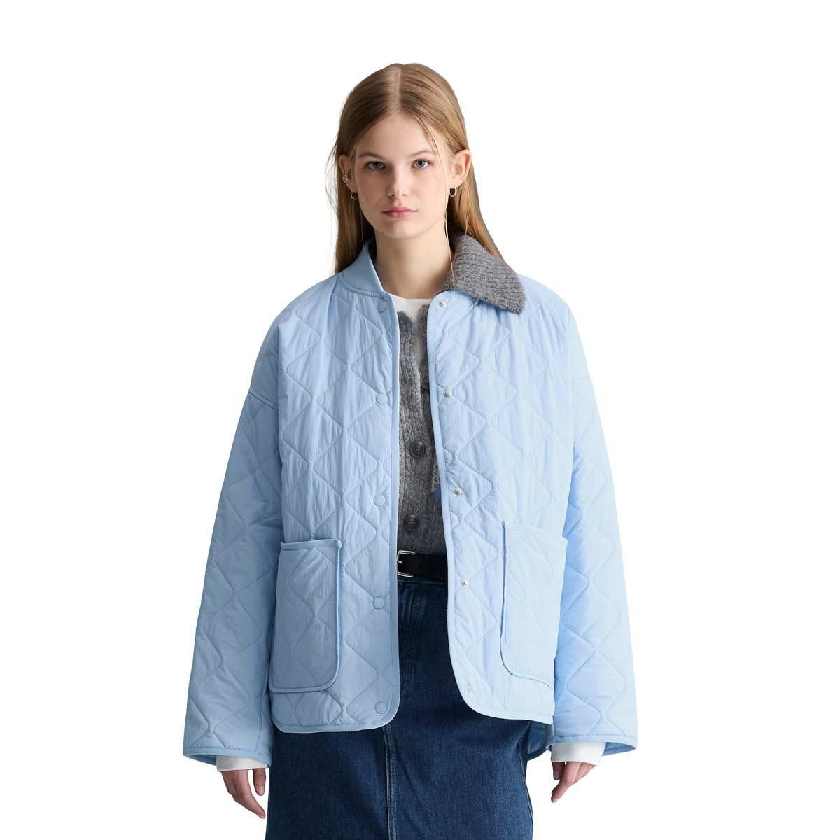 Veste matelassée regular en nylon recyclé bleu clair, MARC O’POLO DENIM
