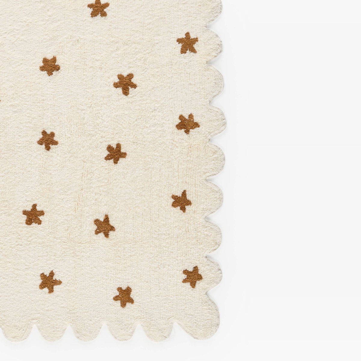 Tapis imprimé étoiles, 90 x 120cm, en coton bio off white, MONOPRIX