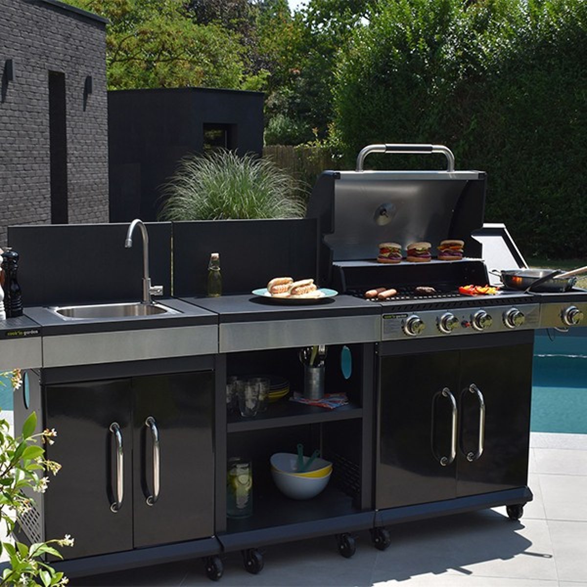 Cuisine extérieure, FIDGI 4 noir, COOK IN GARDEN