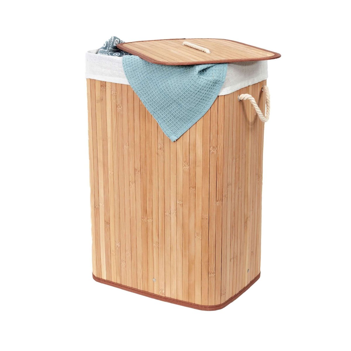COMPACTOR - Panier à linge rectangulaire en bambou - 40 x 30 x H.60 cm - naturel, COMPACTOR