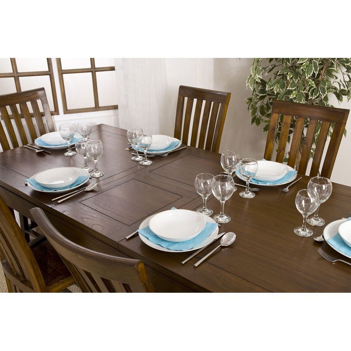 Table à manger extensible 160-200cm bois exotique LOLA bois naturel, PIER IMPORT