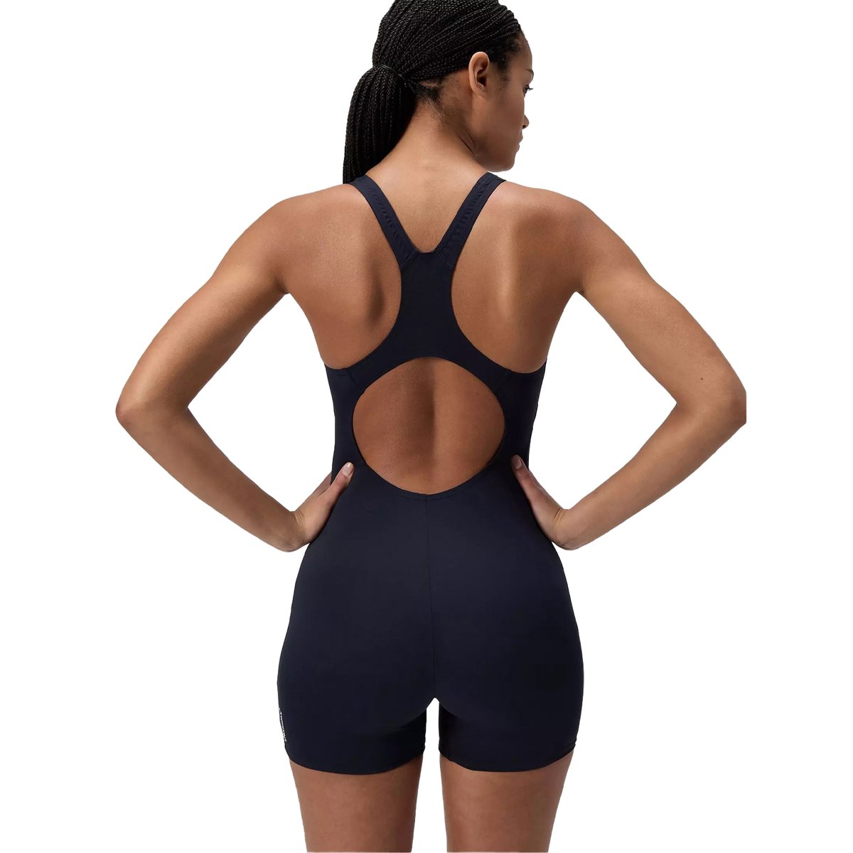 Maillot de bain shorty uni dos nageur bleu marine, SPEEDO