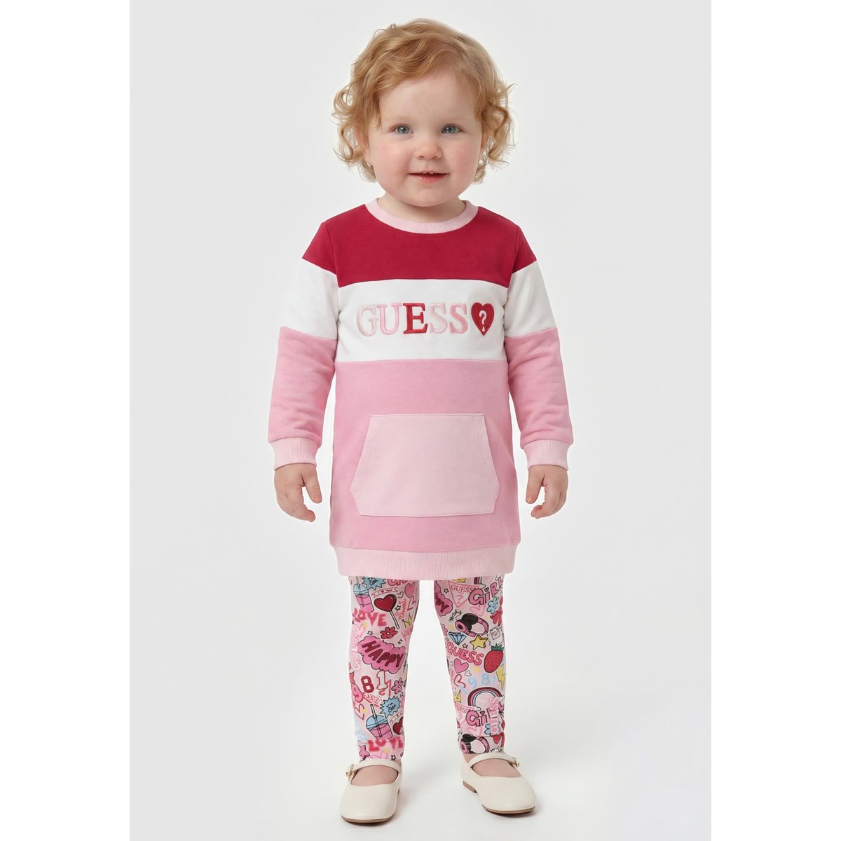 Logo Brodé Dress rose foncé, GUESS KIDS